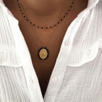 Collar de acero negro "Galy" momentos-placeres 