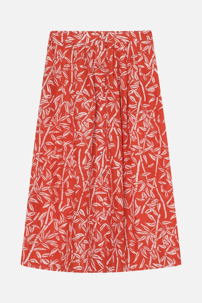 Mendes Light Bamboo Maxi Skirt - Lipstick Red