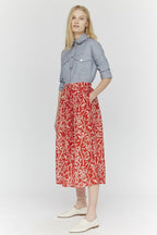 Mendes Light Bamboo Maxi Skirt - Lipstick Red