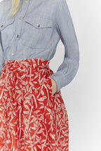 Mendes Light Bamboo Maxi Skirt - Lipstick Red
