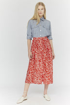 Mendes Light Bamboo Maxi Skirt - Lipstick Red
