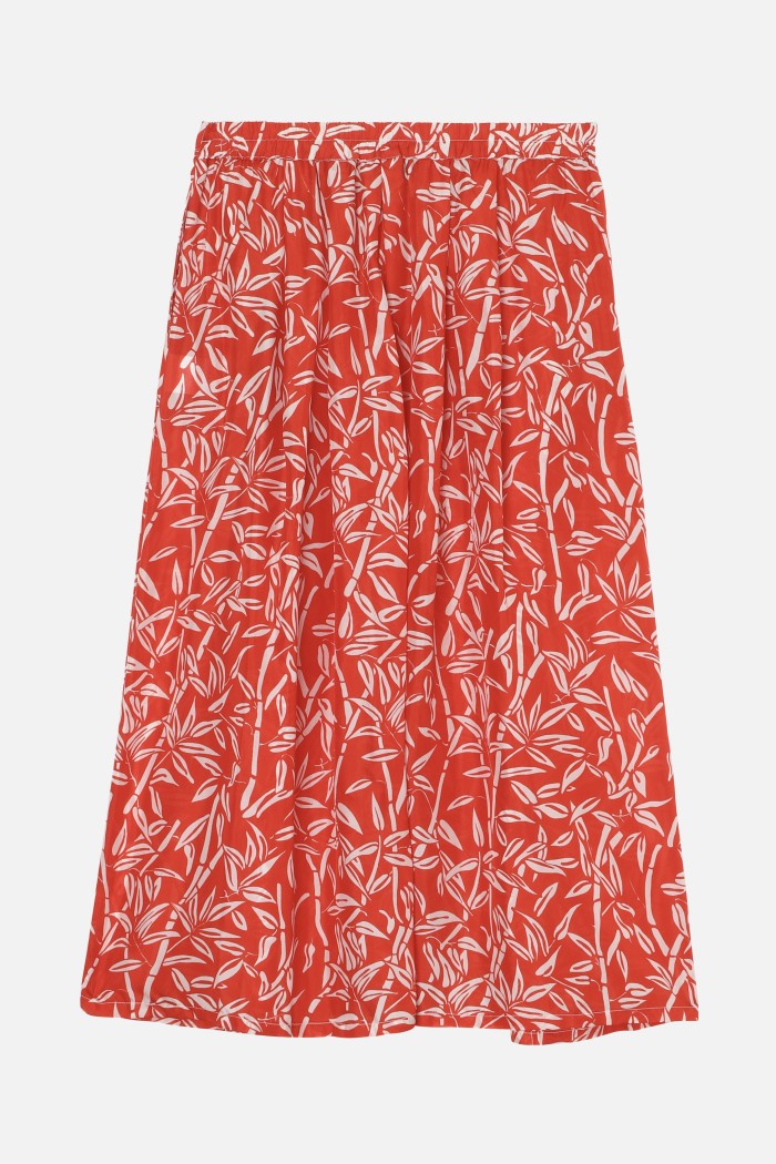 Mendes Light Bamboo Maxi Skirt - Lipstick Red
