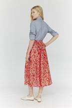 Mendes Light Bamboo Maxi Skirt - Lipstick Red