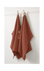 Set Of 2 Cotton Gauze Hand Towels Gaia Terracotta - L'Effet Papillon - The Bradery