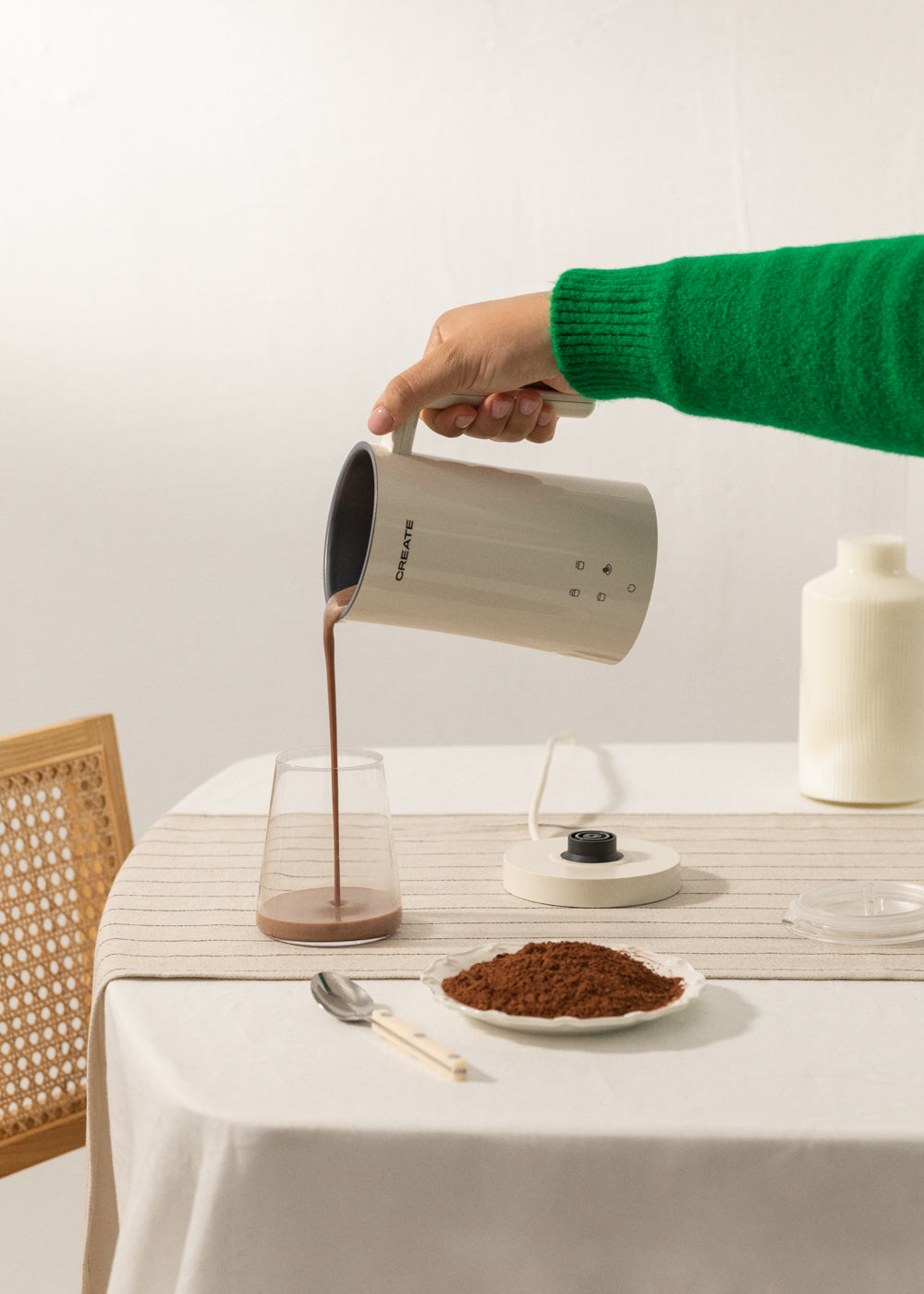 Milk Frother Studio - Espumador Y Calentador De Leche - Blanco Roto