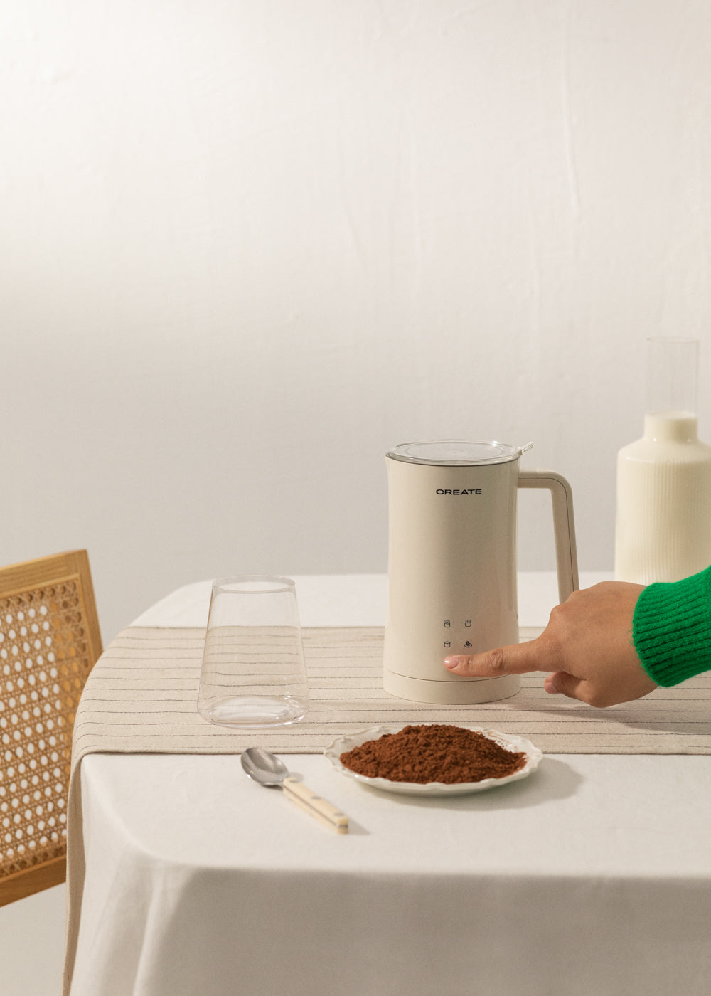 Milk Frother Studio - Espumador Y Calentador De Leche - Blanco Roto