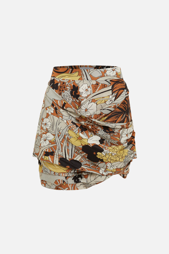 Bryter Botanical Mini Skirt - Caramel