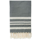 Mantel / Plaid de lúrex XXL Hamptons - Gris medio / Plateado - Febronie - The Bradery