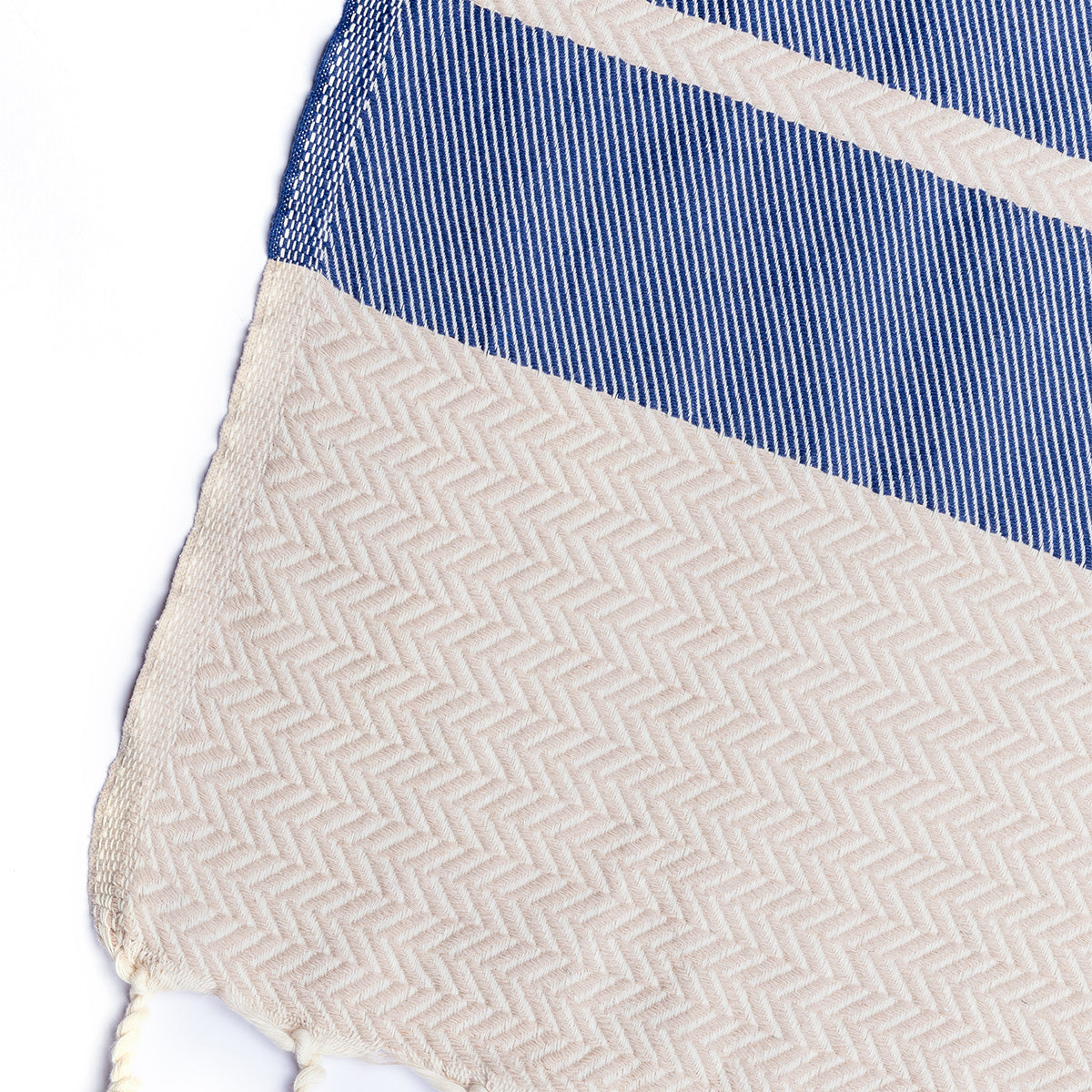 Oslo - Plaid de algodón 130X170 cm azul marino y topo claro Plaids Febronie