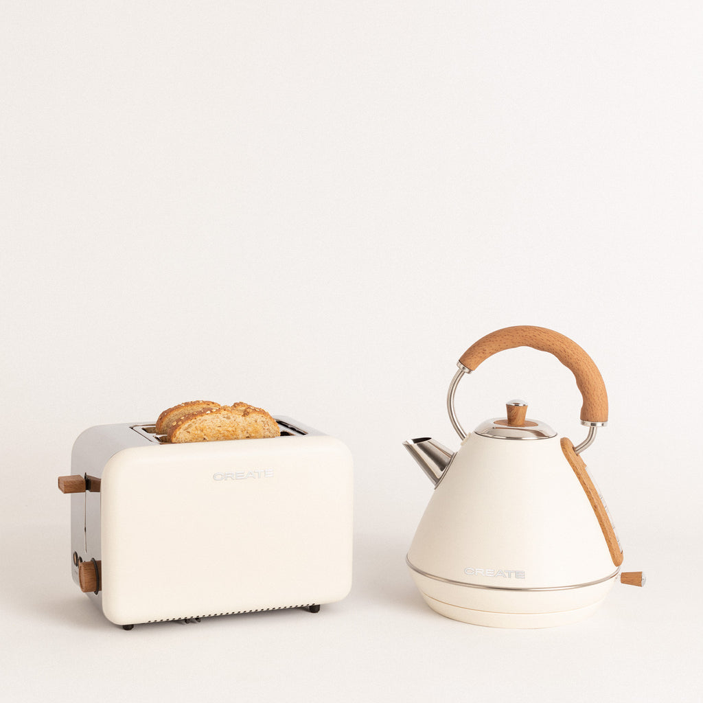 Pack - Small Retro Toaster + Large Retro Kettle 1.7 L - Off-White