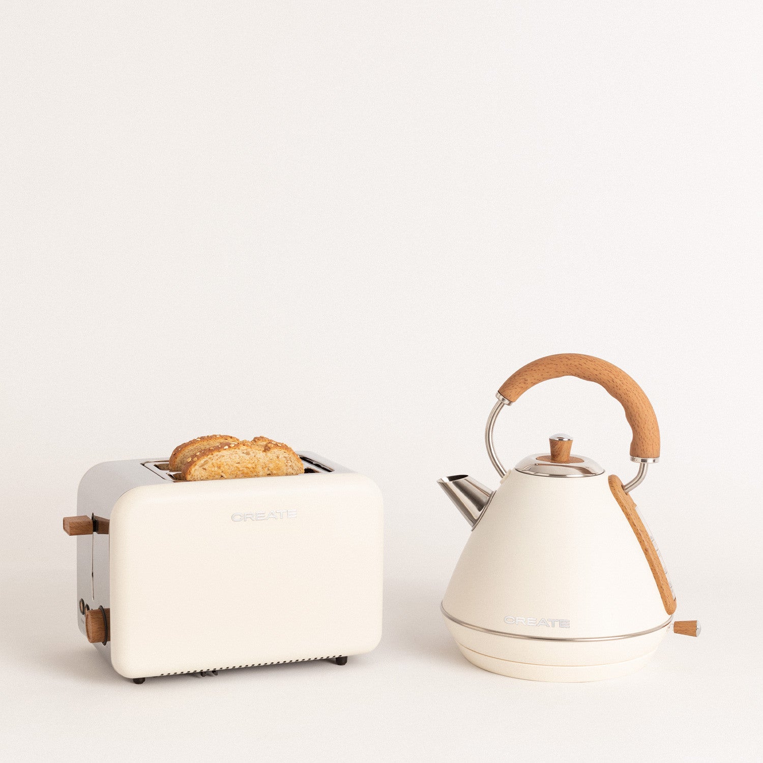 Pack - Small Retro Toaster + Large Retro Kettle 1.7 L - Off-White