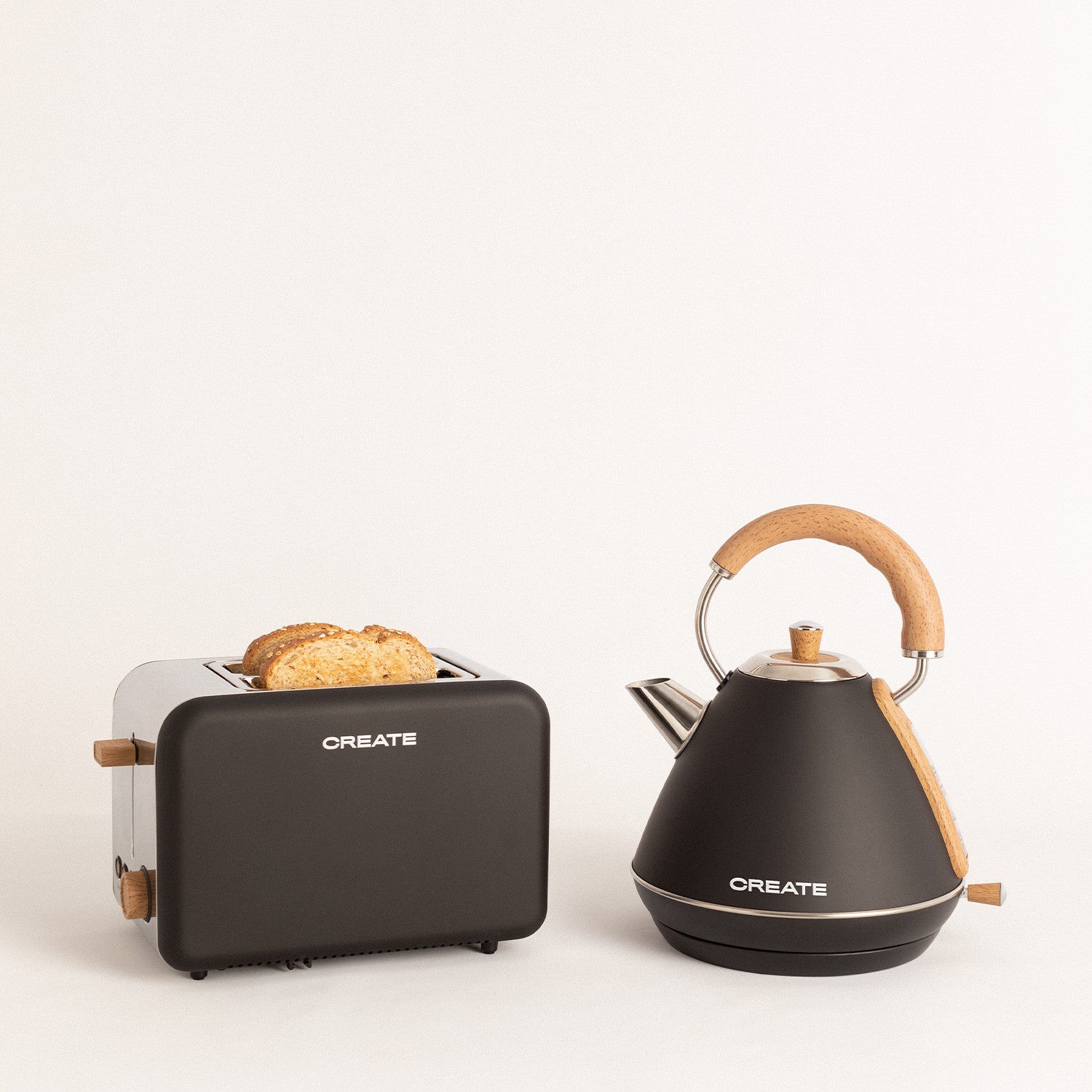 Pack - Small Retro Toaster + Large Retro Kettle 1.7L - Black