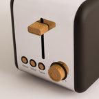 Toast Retro Pack - Small Wide-Slot Toaster + 2 Sandwich Racks - Black