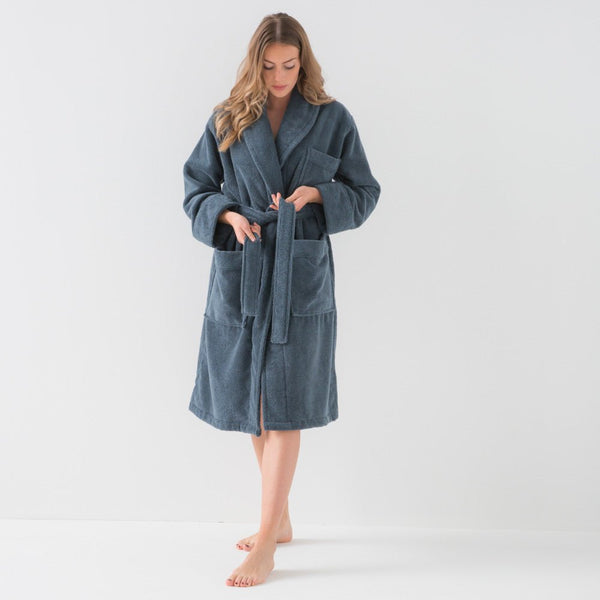 Peignoir De Bain En Coton Bio - Orage - MOST - The Bradery