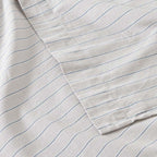 Flat Sheet - In Washed Cotton Percale Blue Stripes