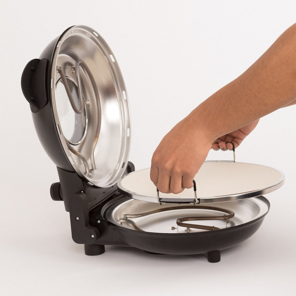 Pizza Maker - Horno Para Pizza Eléctrico Con Piedra Refractaria - Negro