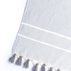 Plaid Chevron Pompon Chevron Stockholm - Gris Perle - Febronie - The Bradery
