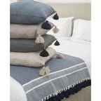 Plaid Chevron Pompon Chevron Stockholm - Petróleo - Febronie - The Bradery