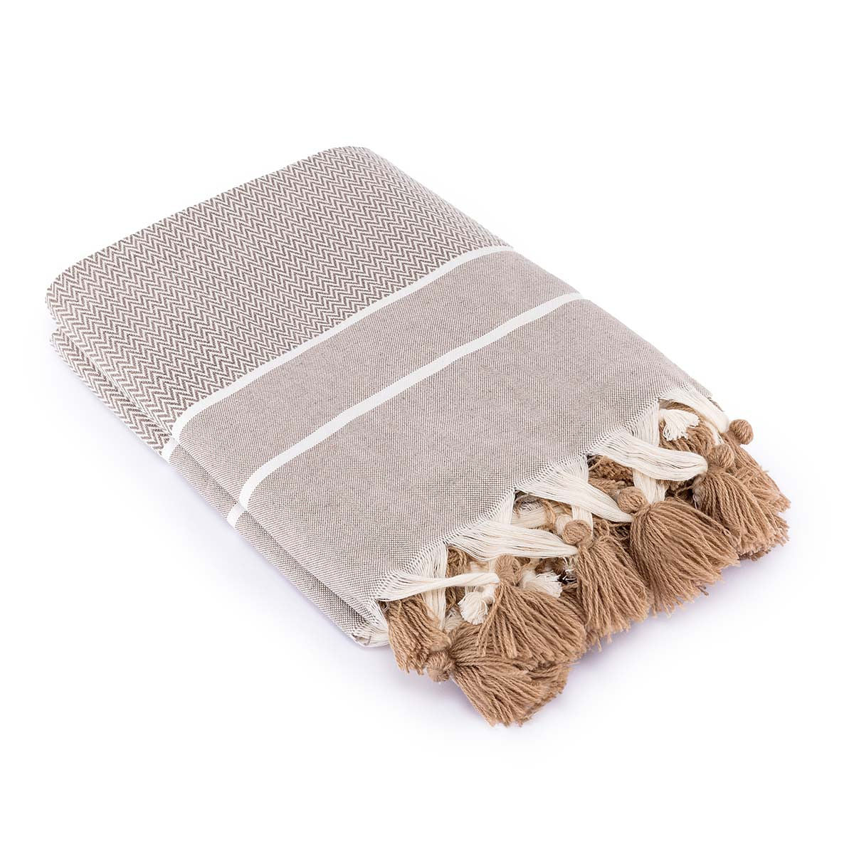 Plaid Chevron XXL Stockholm - Taupe - Febronie - The Bradery