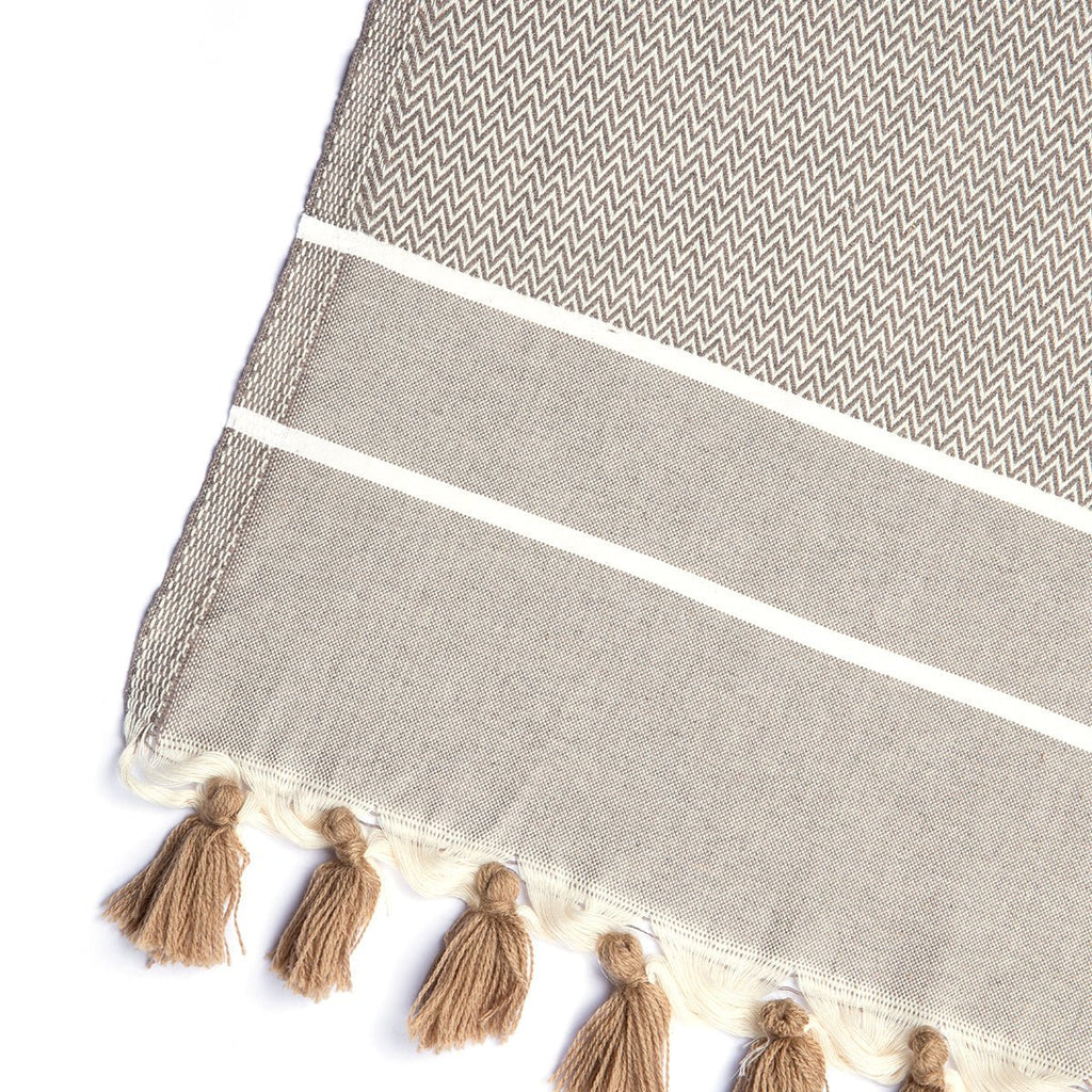 Plaid Chevron XXL Stockholm - Taupe - Febronie - The Bradery