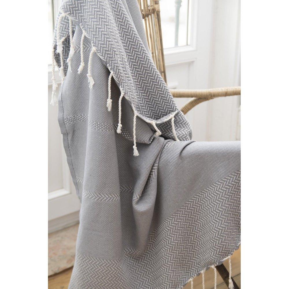 Plaid Jacquard Oslo - Gris medio - Febronie - The Bradery