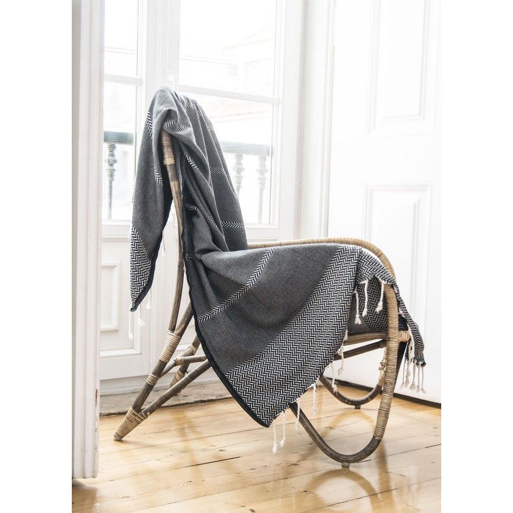 Plaid Oslo Jacquard - 130 X 170 Cm - Negro Plaids> Jacquard Oslo Febronie