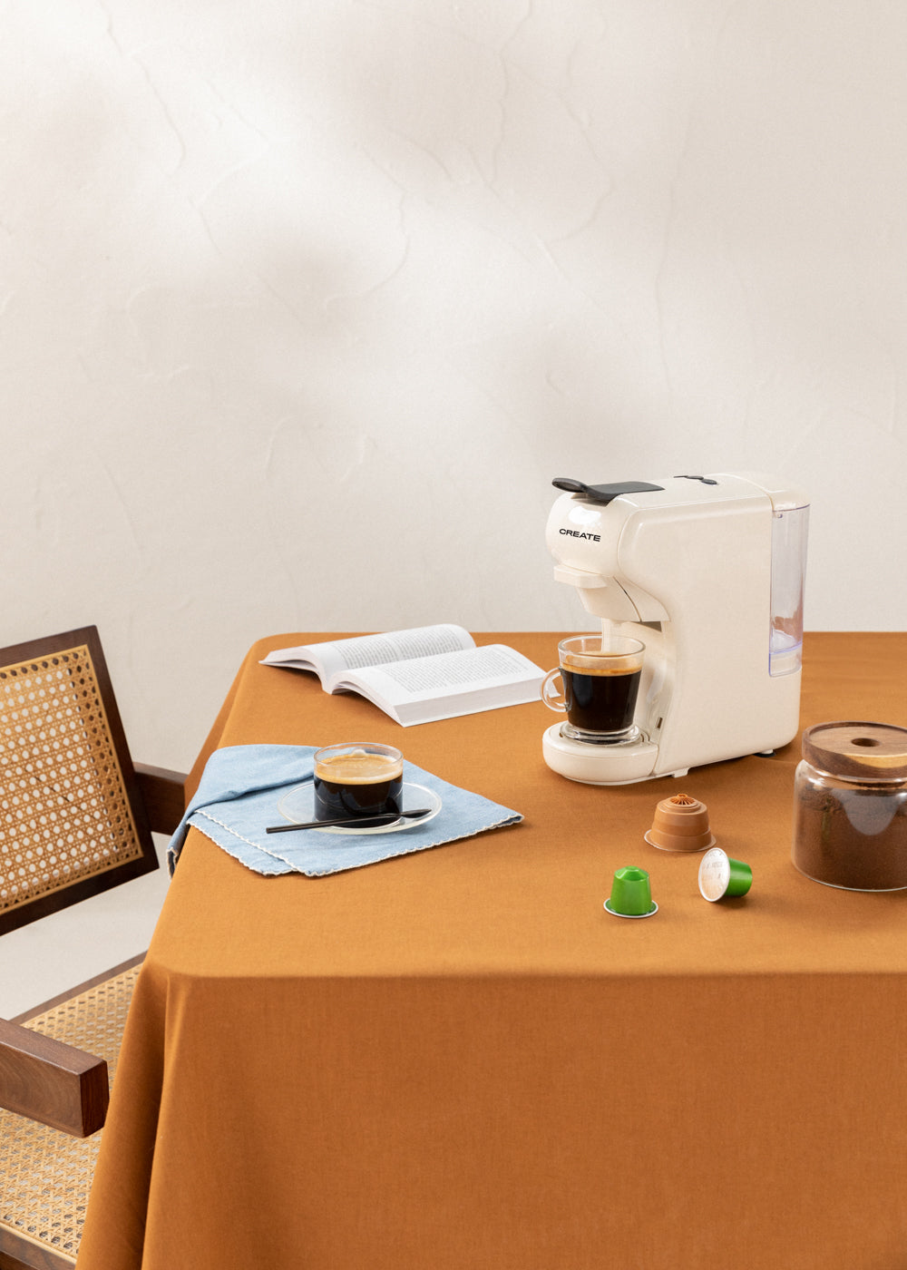 Potts - Cafetera Multi-Cápsulas & Máquina de Café Caliente - Blanco Roto