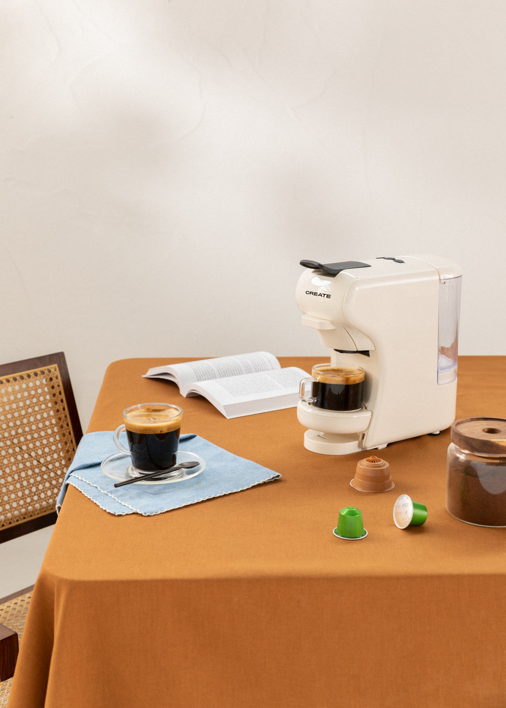 Potts - Cafetera Multi-Cápsulas & Máquina de Café Caliente - Blanco Roto