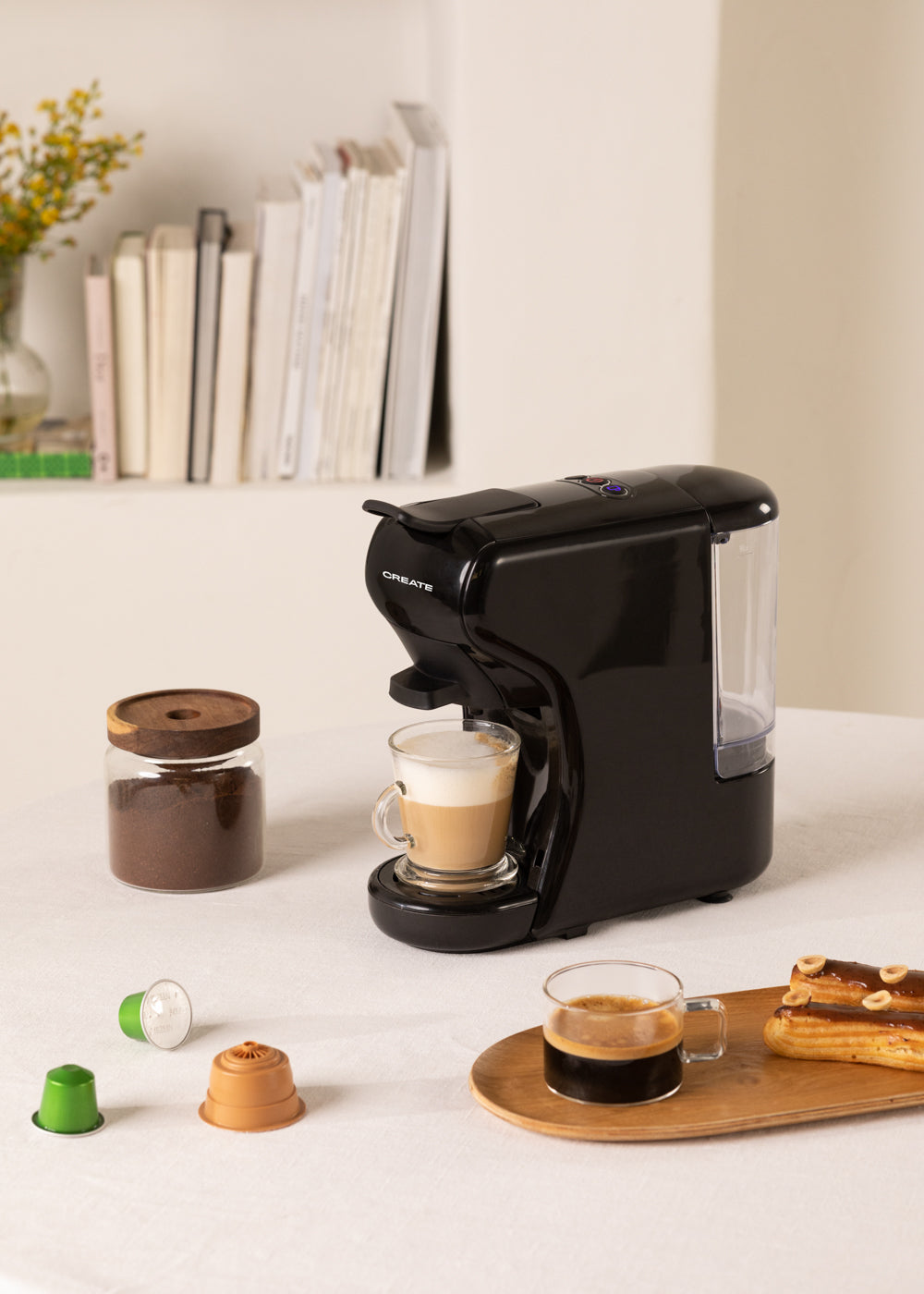 Potts - Multi-Pod & Ground Coffee Machine - Black