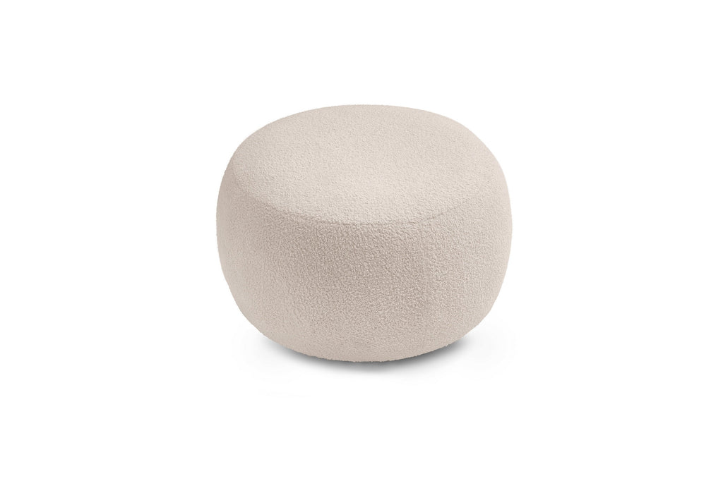 Puf ENVY redondo de tejido bouclé suave - BOBOCHIC - The Bradery