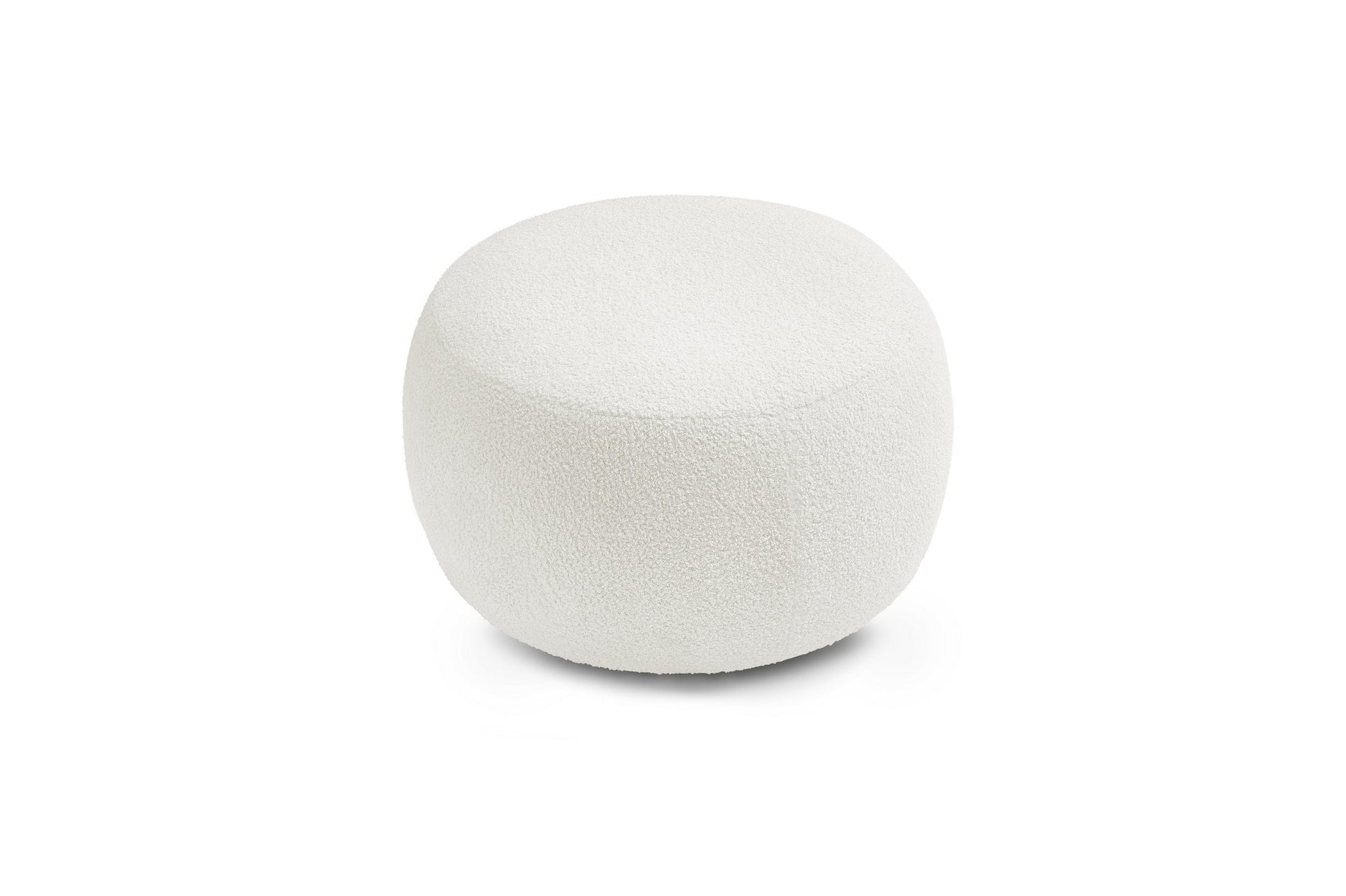 Puf ENVY redondo de tejido bouclé suave - BOBOCHIC - The Bradery
