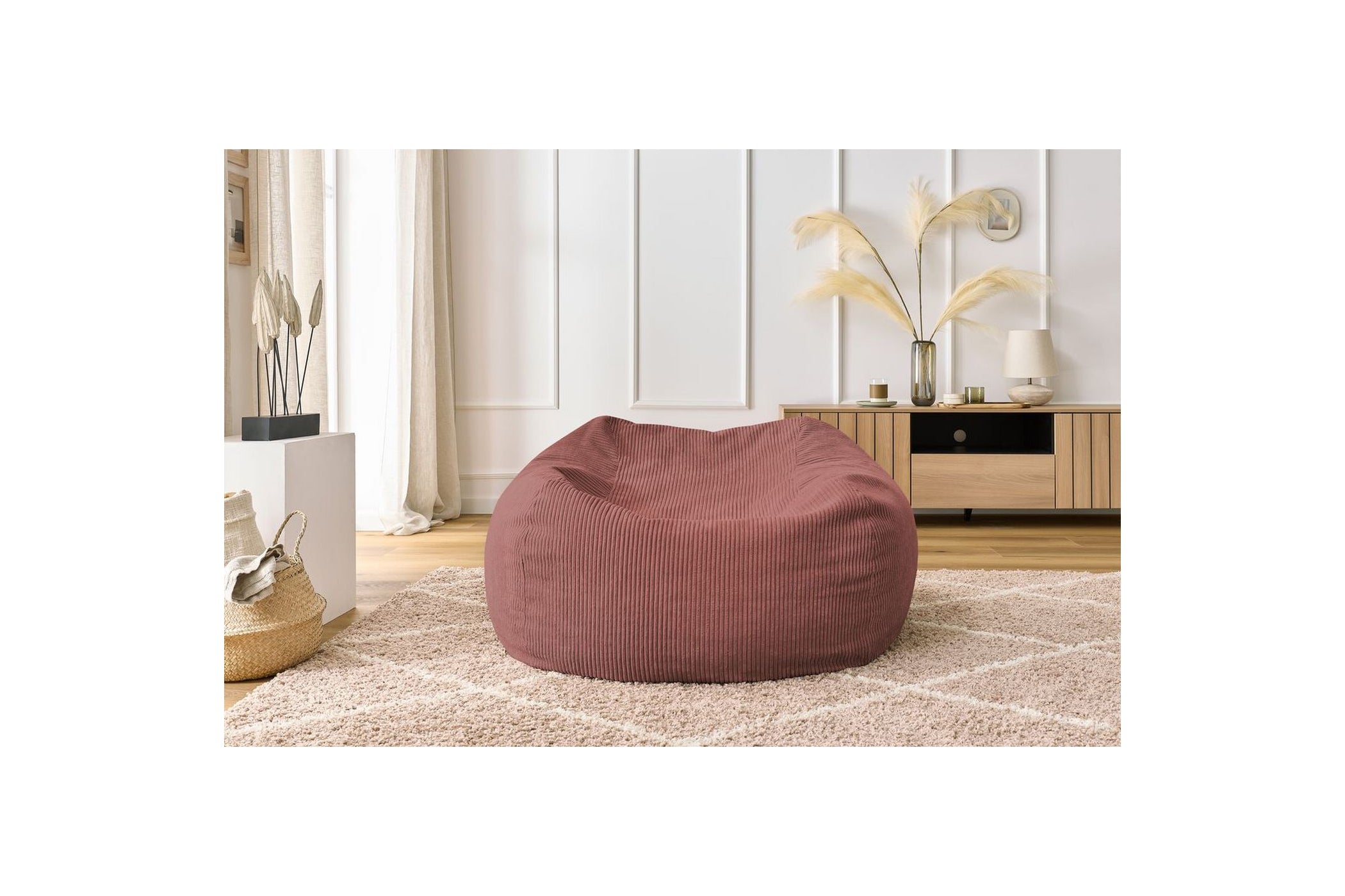 Puf ultrasuave VOLTAIRE de pana - BOBOCHIC - The Bradery