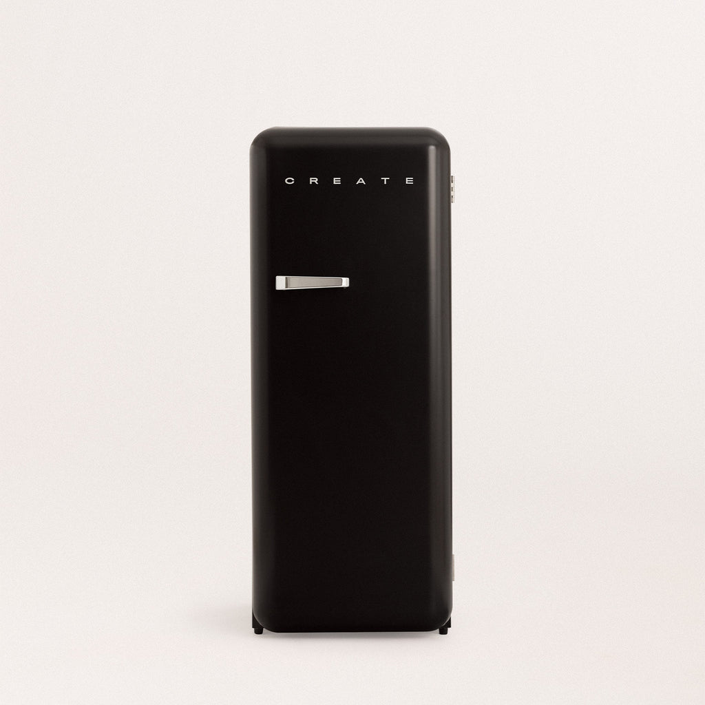 Retro Fridge 281L - Frigorífico Retro - Negro Tiradores Plata