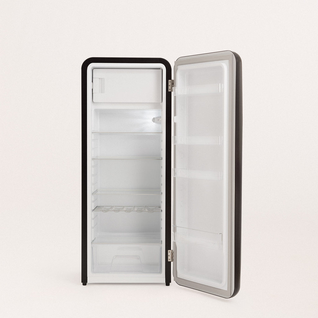 Retro Fridge 281L - Frigorífico Retro - Negro Tiradores Plata