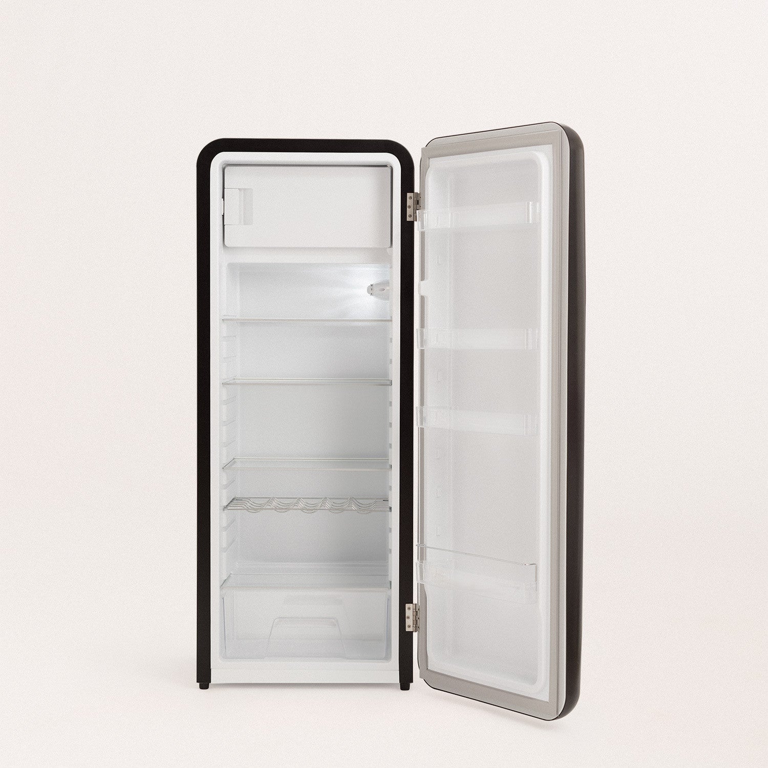 Retro Fridge 281L - Frigorífico Retro - Negro Tiradores Plata