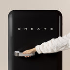 Retro Fridge 281L - Frigorífico Retro - Negro Tiradores Plata