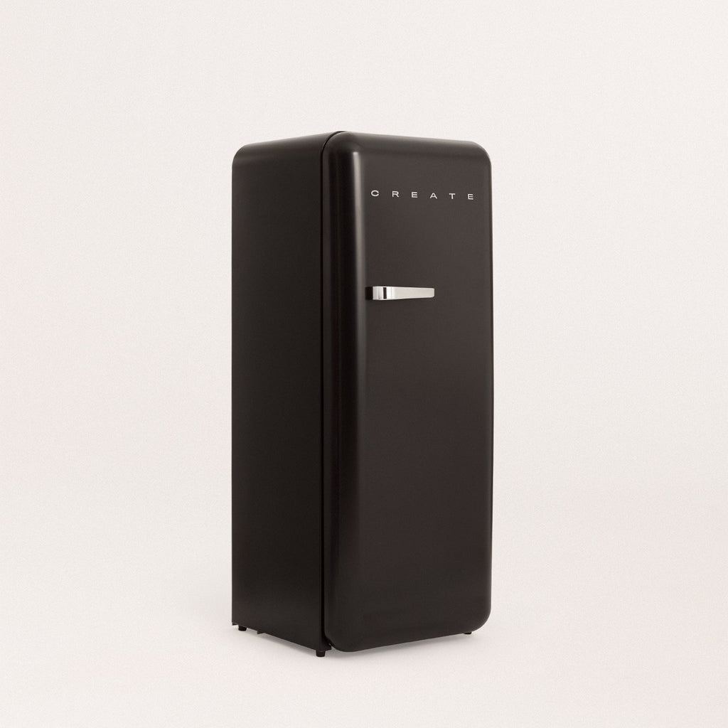 Retro Fridge 281L - Frigorífico Retro - Negro Tiradores Plata