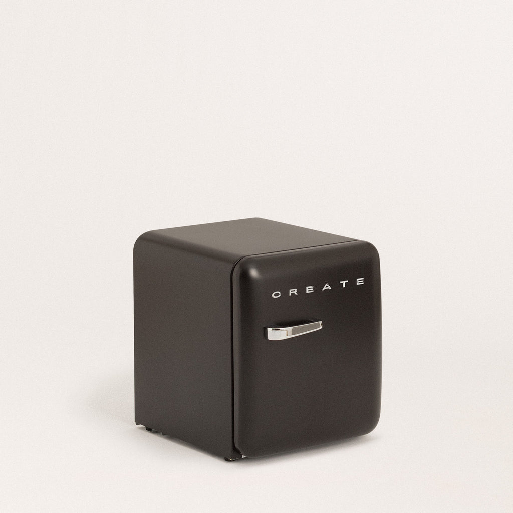 Retro Fridge 48L - Frigorífico Retro - Negro Tiradores Plata
