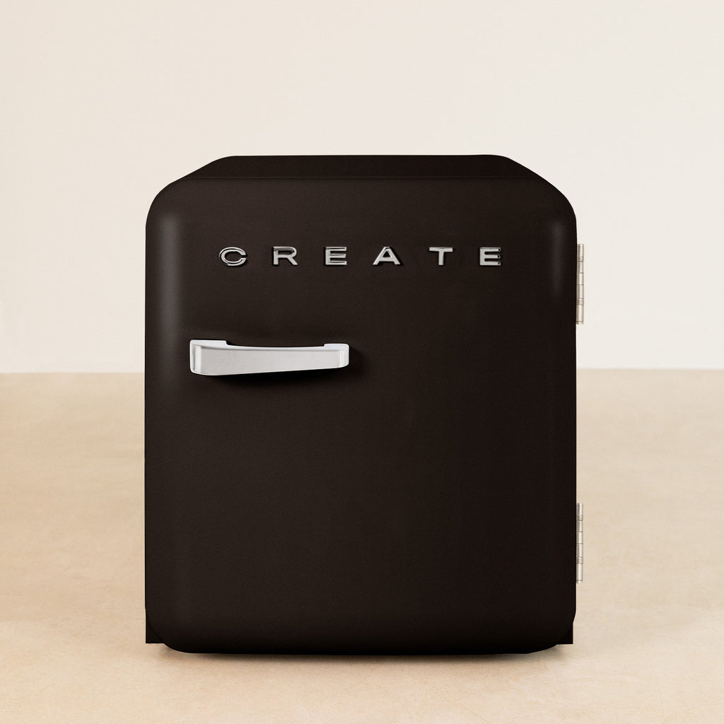 Retro Fridge 48L - Frigorífico Retro - Negro Tiradores Plata