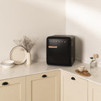 Retro Fridge 48L - Frigorífico Retro - Negro Tiradores Plata
