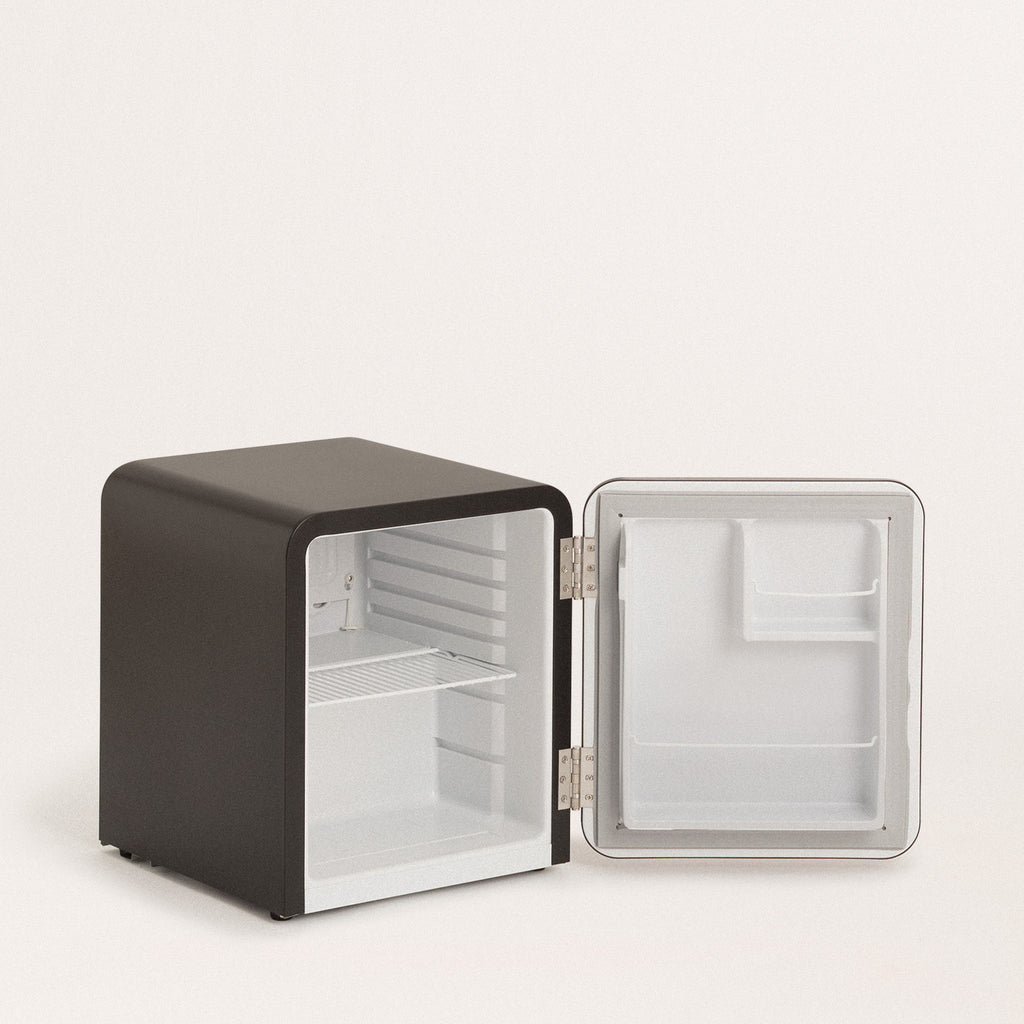 Retro Fridge 48L - Frigorífico Retro - Negro Tiradores Plata