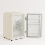 Retro Fridge 48L - Réfrigérateur Rétro - Blanc Cassé Poignées Argent