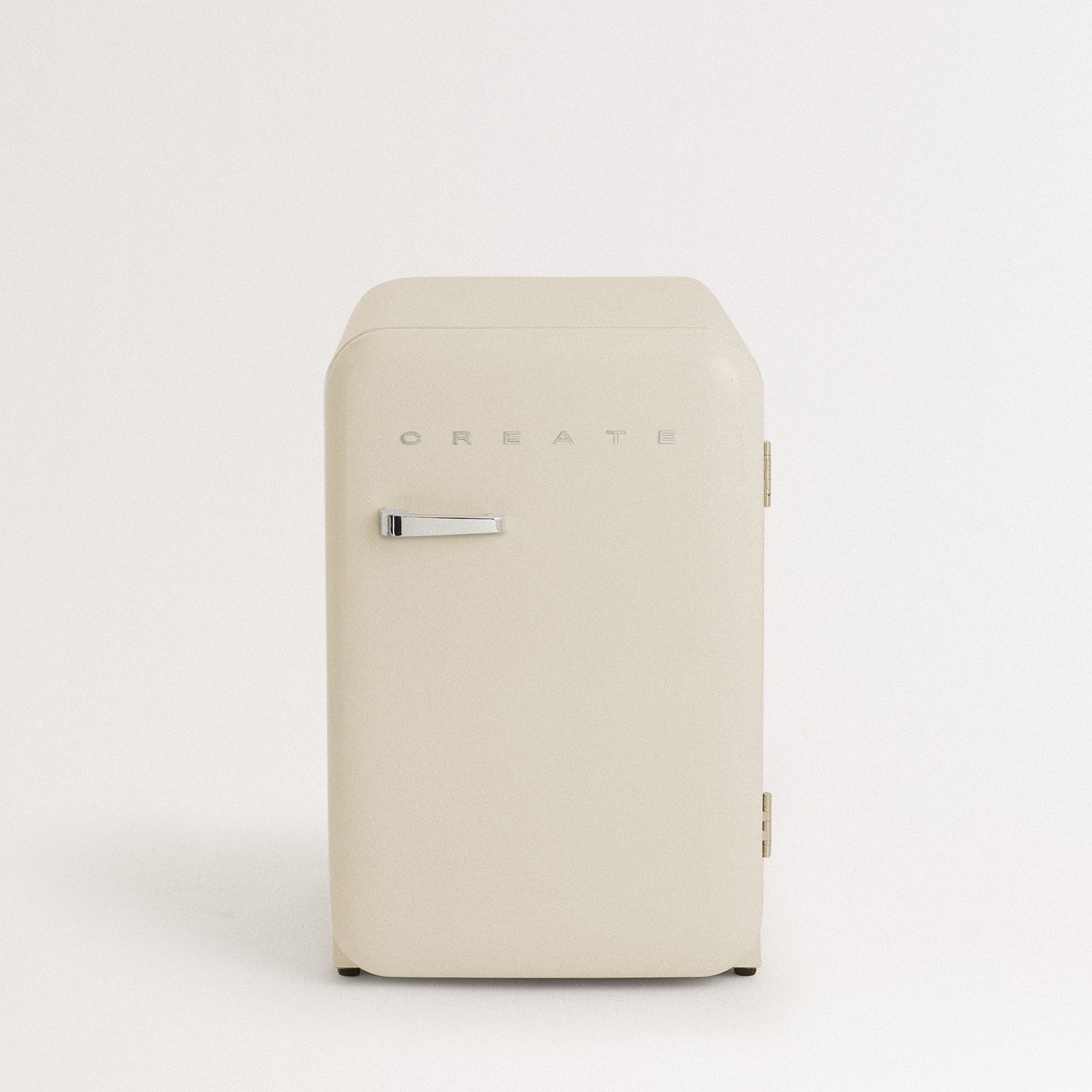 Retro Fridge 48L - Réfrigérateur Rétro - Blanc Cassé Poignées Argent