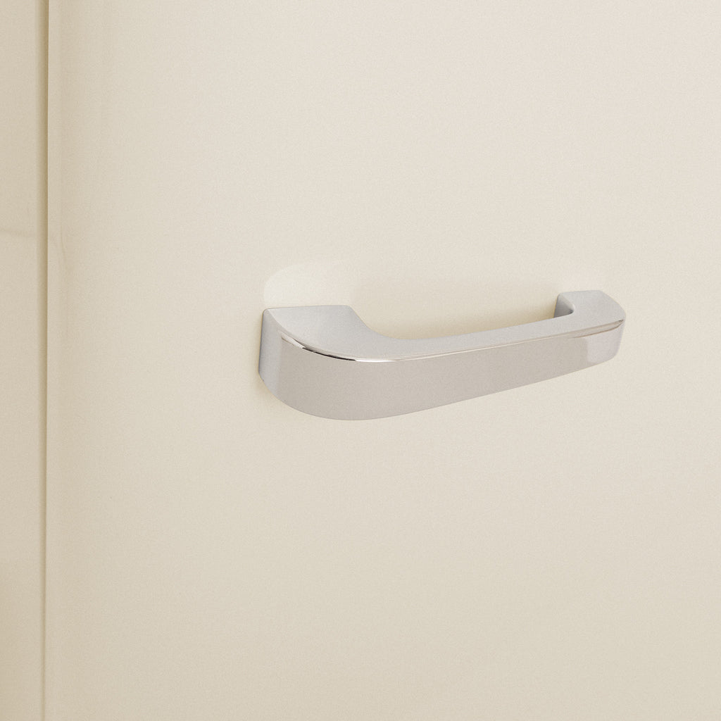 Retro Fridge 48L - Réfrigérateur Rétro - Blanc Cassé Poignées Argent
