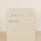 Retro Fridge 48L - Réfrigérateur Rétro - Blanc Cassé Poignées Argent