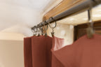 Adjustable Curtain + 8 Clip Rings Cotton Gauze 140 X 300 Cm Gaia Terracotta - L'Effet Papillon - The Bradery