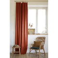 Adjustable curtain + ring washed linen SOLINE Paprika - L'Effet Papillon - The Bradery