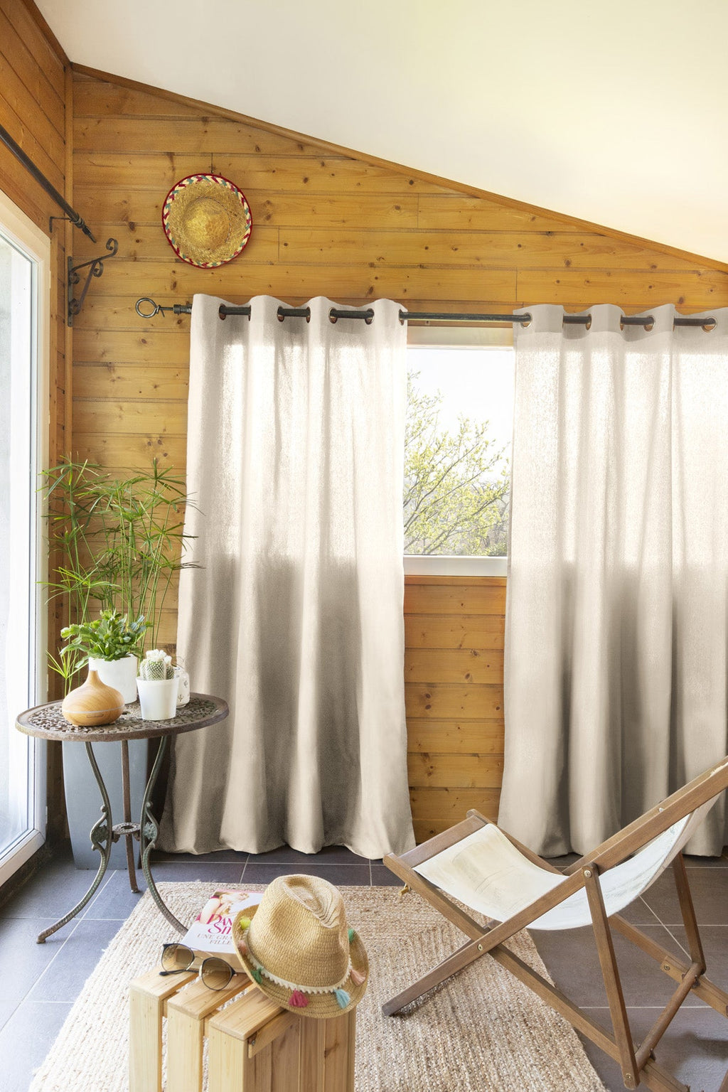 Kala Greige Curtain - Butterfly Effect - The Bradery