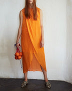 Vestido Around Cut Yarn - Orange