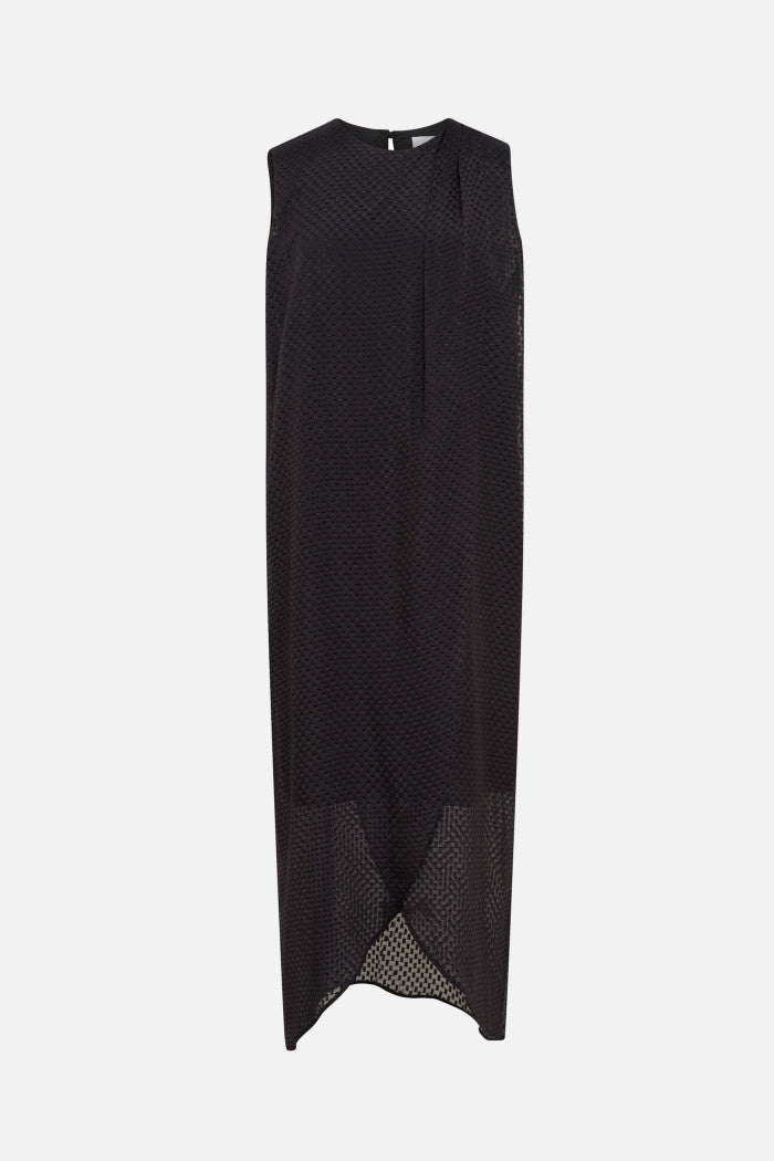 Around Cut Yarn Dress - Charcoal